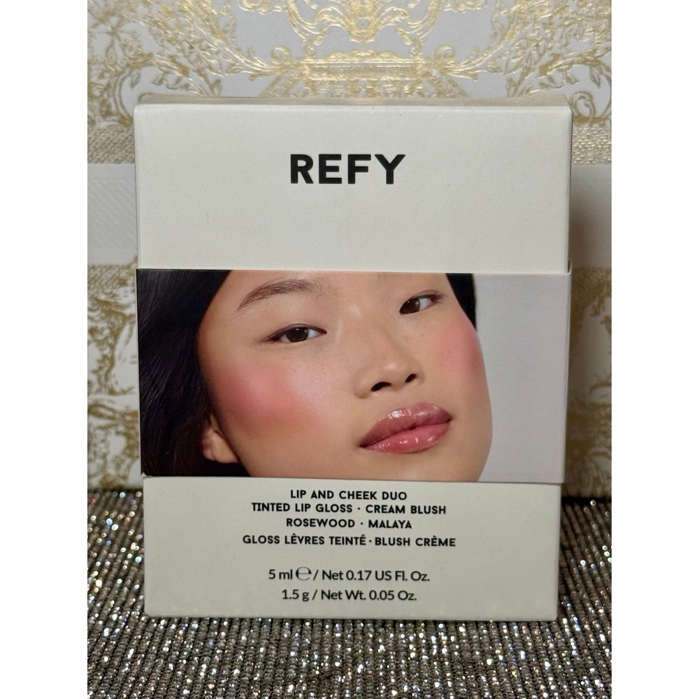 Limited Edition REFY Lip and Cheek Duo Tinted Lip Gloss + Cream Blush New Pinks